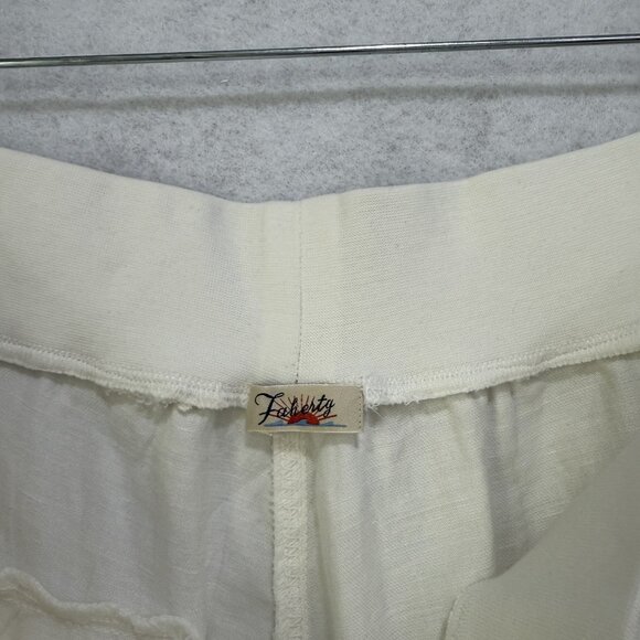 Faherty Shorts Womens Large Linen Blend Elastic Waist Pockets Lightweight Summe - Picture 6 of 12